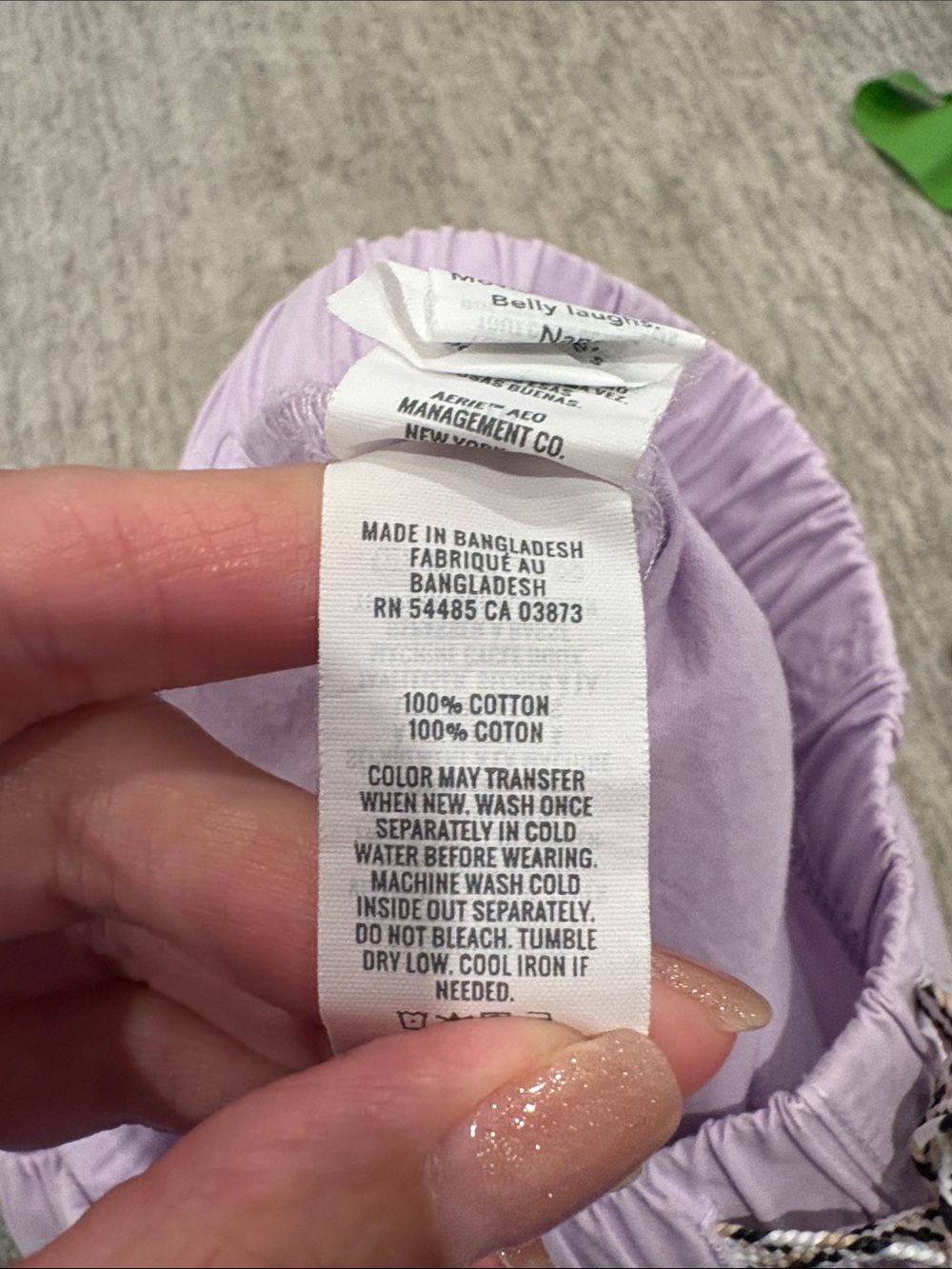 Aerie Lilac Cotton Wide Leg Cargo Pants | Drawstring Waist | Size Small - Picture 8 of 8